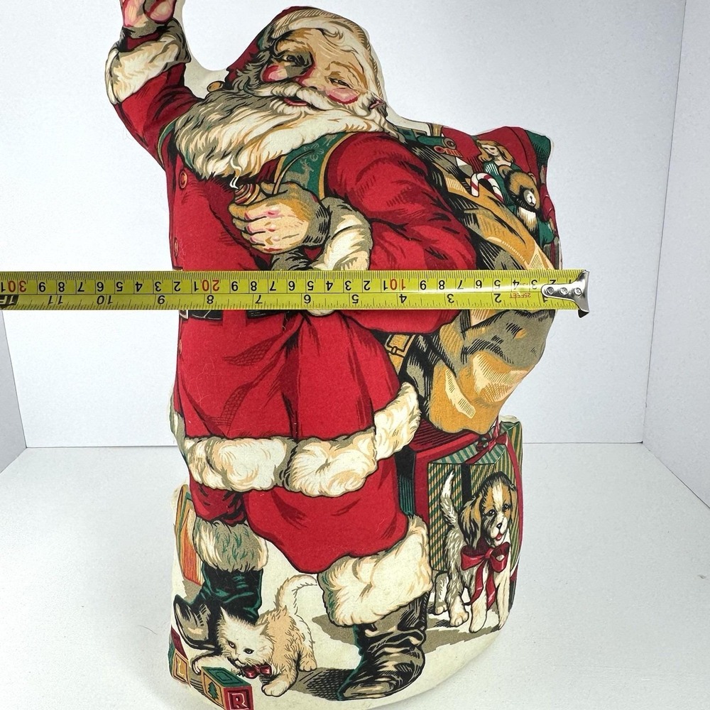 Vintage 20" Waving Santa Claus Weighted Fabric Stand Up Christmas‎ Decor - Picture 8 of 8